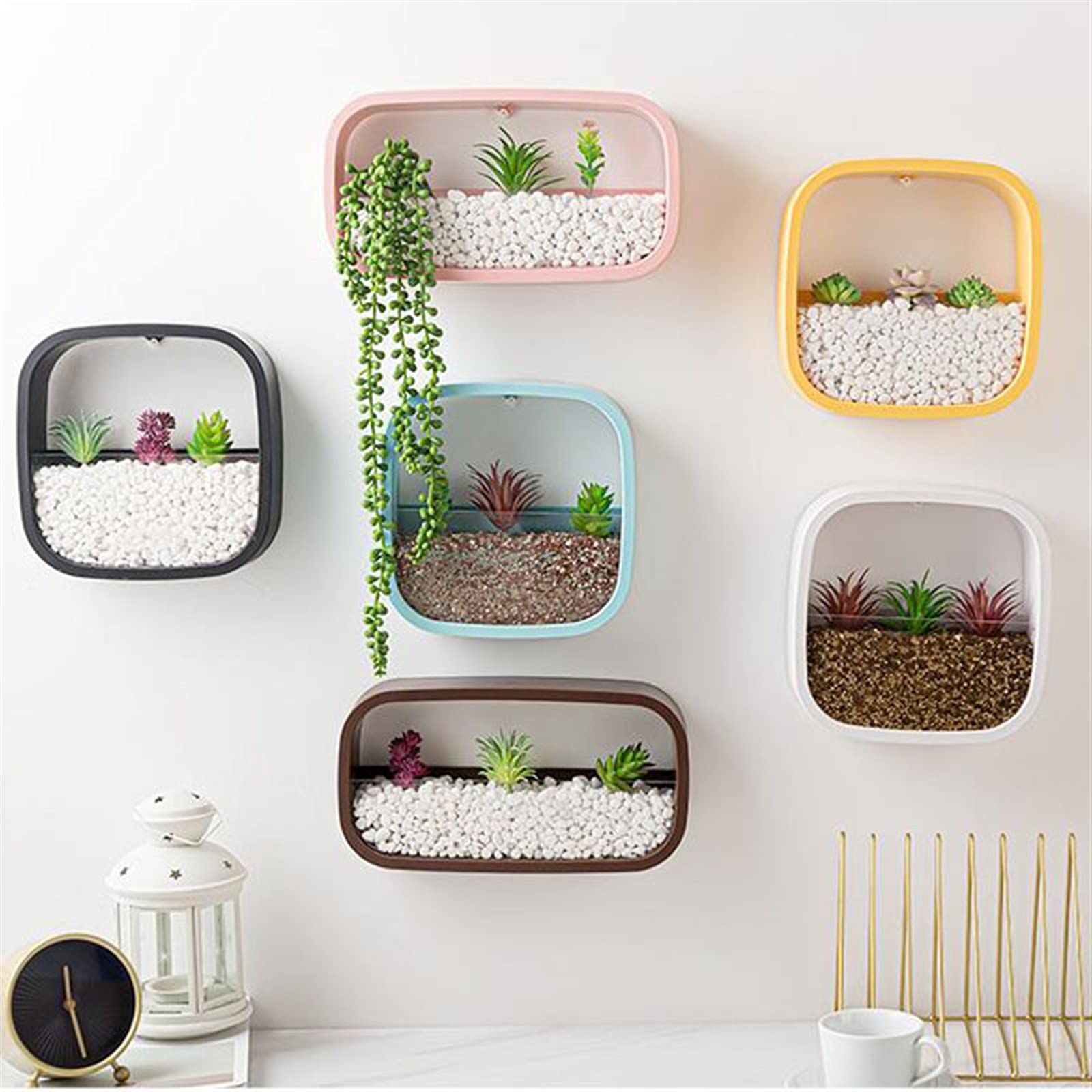 Jardiniere balcon Vase murale Moderne Art Moderne Vase suspendu Planteurs Fleurs Pot de fleur Panier plant for la chambre extérieure intérieure Décoration de salon Pot suspendu plante interieur ( Colo