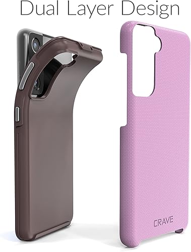Miniatura 10 de Crave Dual Guard para Galaxy S21 Caso, Protección a prueba de golpes Funda de doble capa para Samsung Galaxy S21, S21 5G (6.2 pulgadas) - Blush