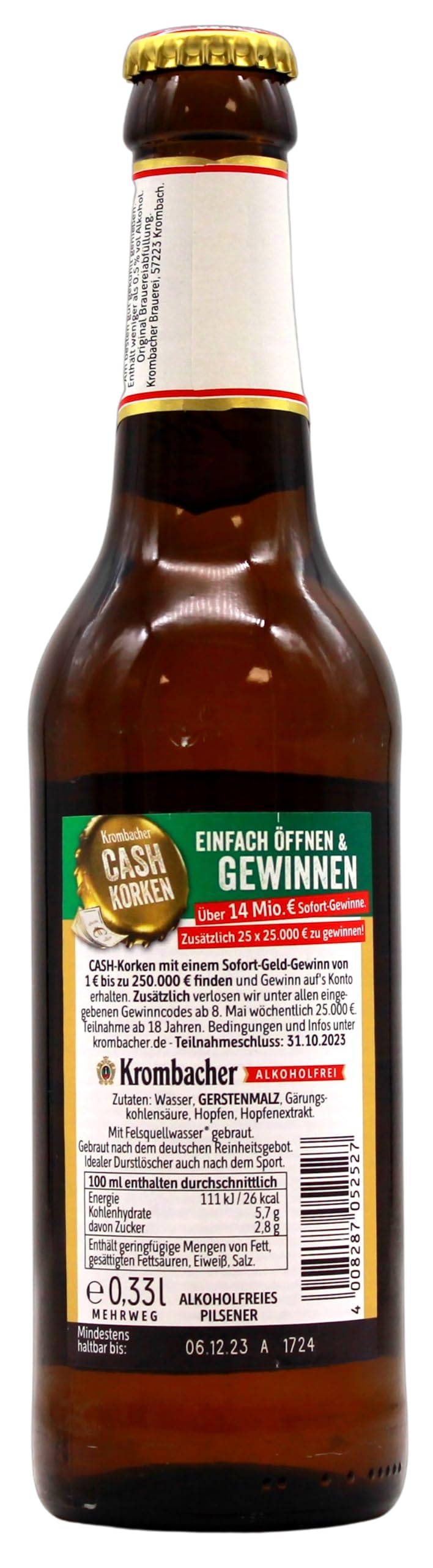 Krombacher Pils Alkoholfrei, 24er Pack (24 x 0.33 l) MEHRWEG