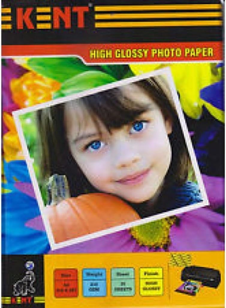 Kent High Glossy Inkjet Photo Paper, A4, 20 Per Pack Amazon.in