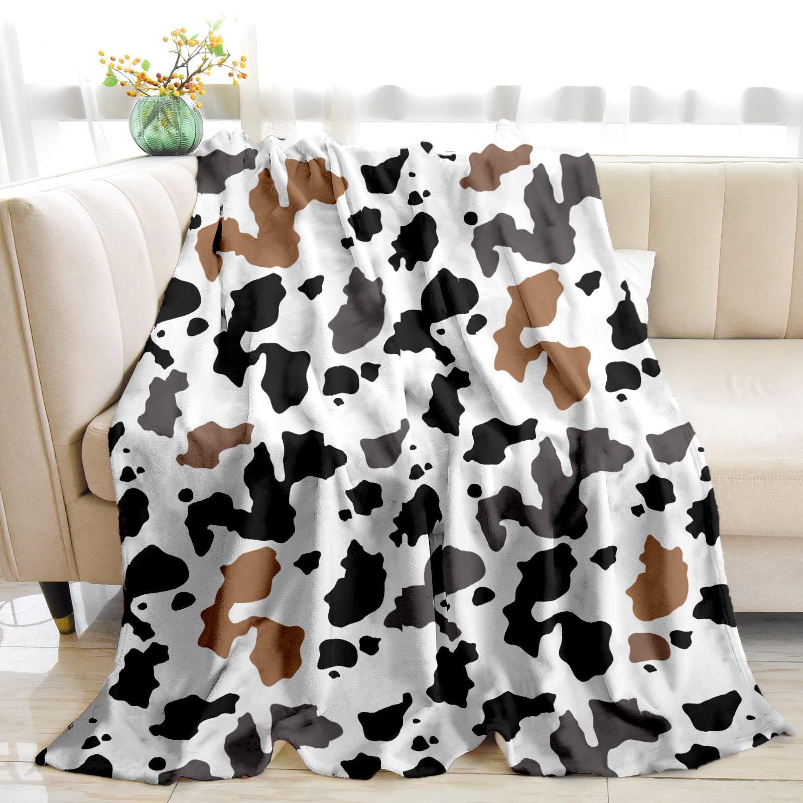 Couverture en flanelle vache plaid confortable chambre couchage doudou