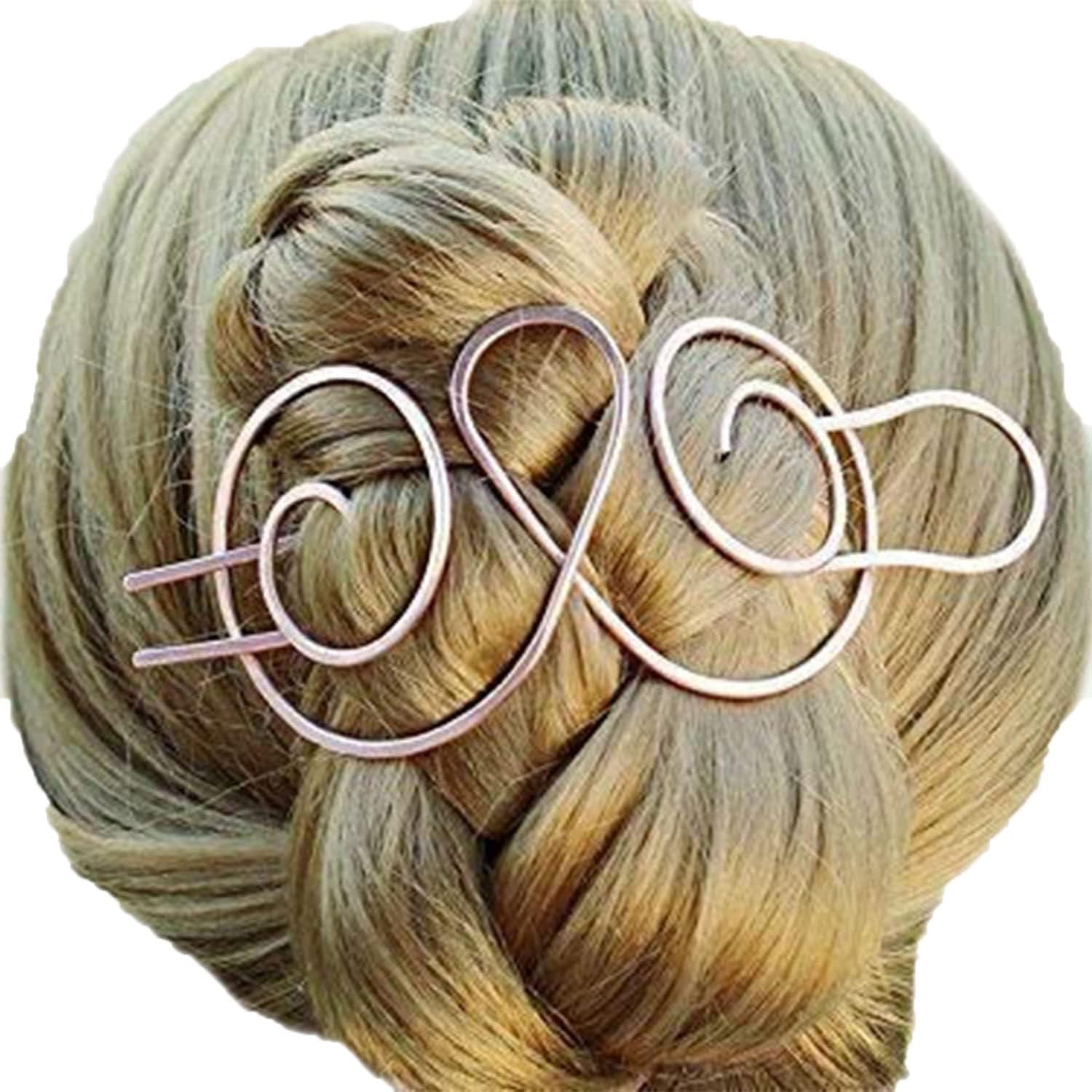 copper Hair Barrette Metal Hair Clips Hair Bun Holder for Thick Hair, Copper Jewelry