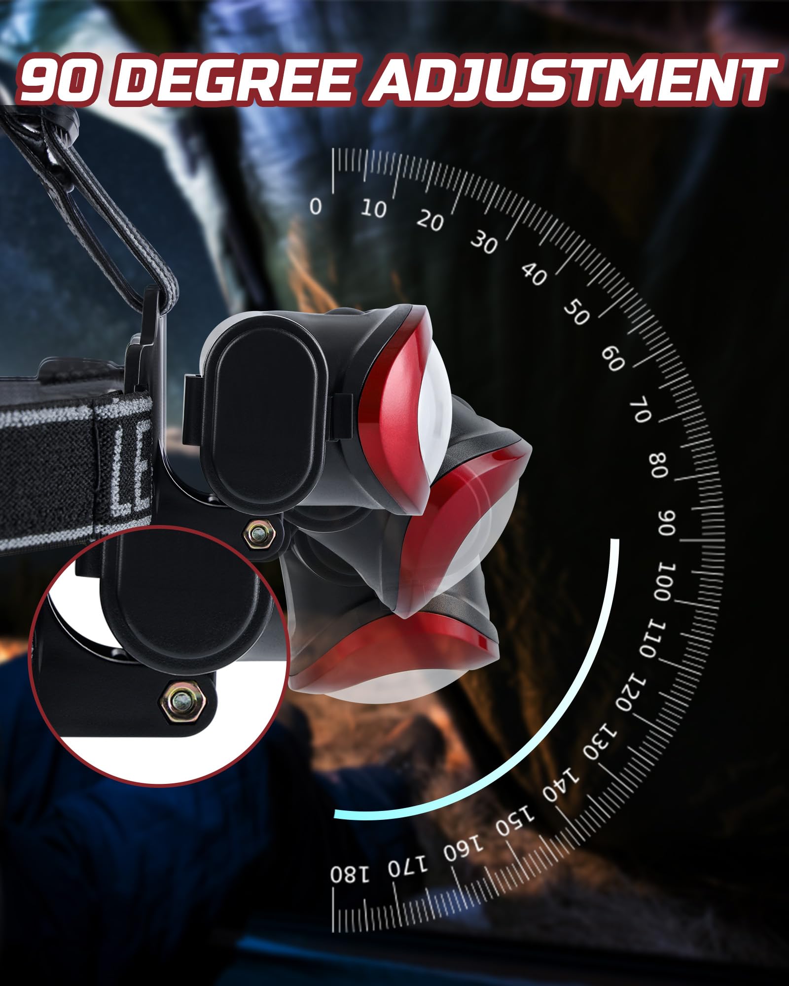 Lichamp Camping-Stirnlampen-Taschenlampe, 8 Stück, superhelle COB-Stirnlampe für Laufen, Lesen, Wandern, Wandern, Klettern, Angeln, Jagen, Joggen, Scheinwerfer-Multipack für Erwachsene, Kinder