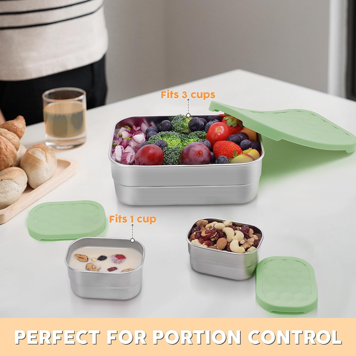 Stainless Steel Snack Containers for Kids | Easy Open Leak Proof Small Food Containers with Silicone Lids - Perfect Metal Toddler Lunch Box for Daycare and School (8oz) - Image 4