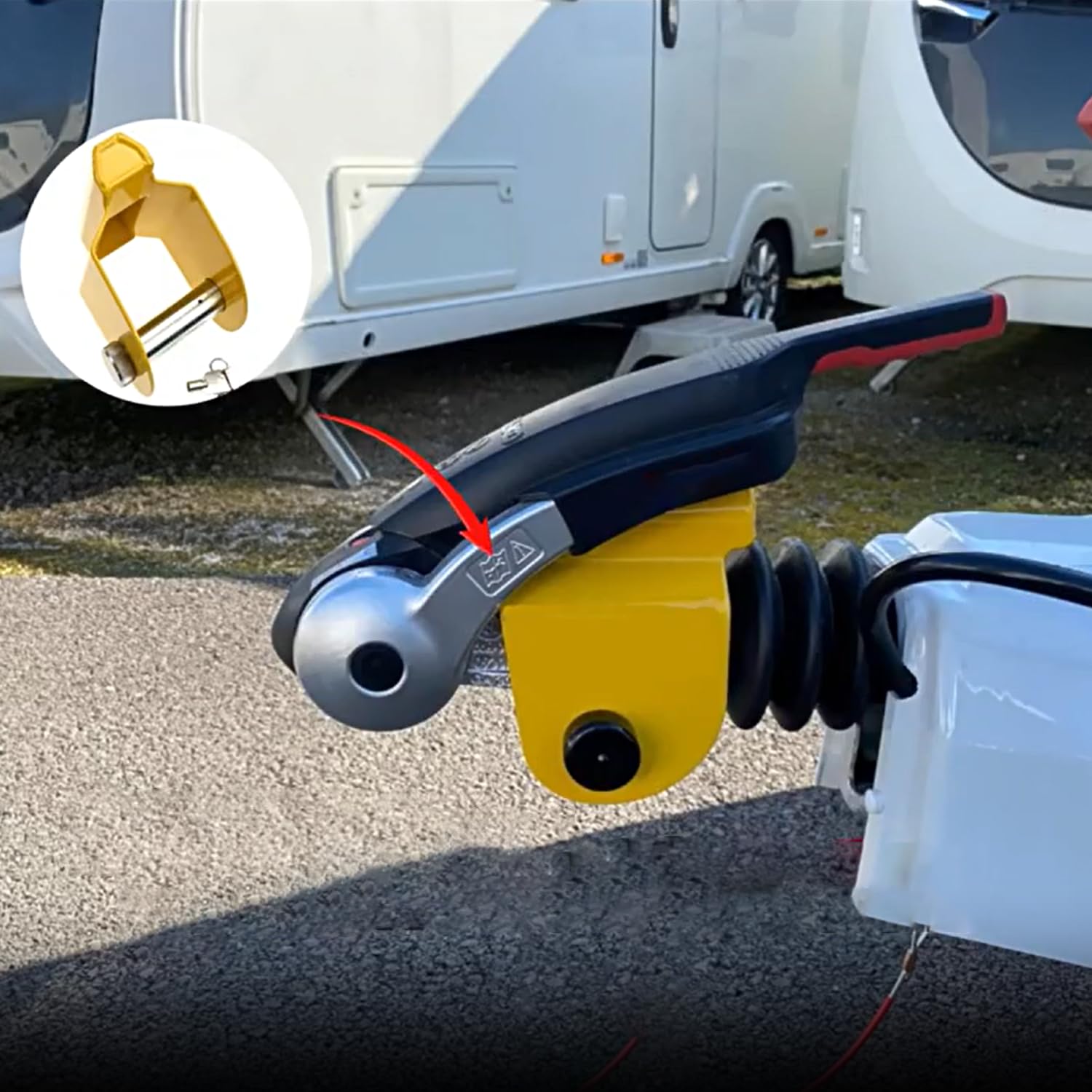 Antirrobo de Disco para Remolque con Llave, Cerradura de Seguridad para Cubierta de Trailers, Duradero y Fácil de Instalar para Uso en Vehículos