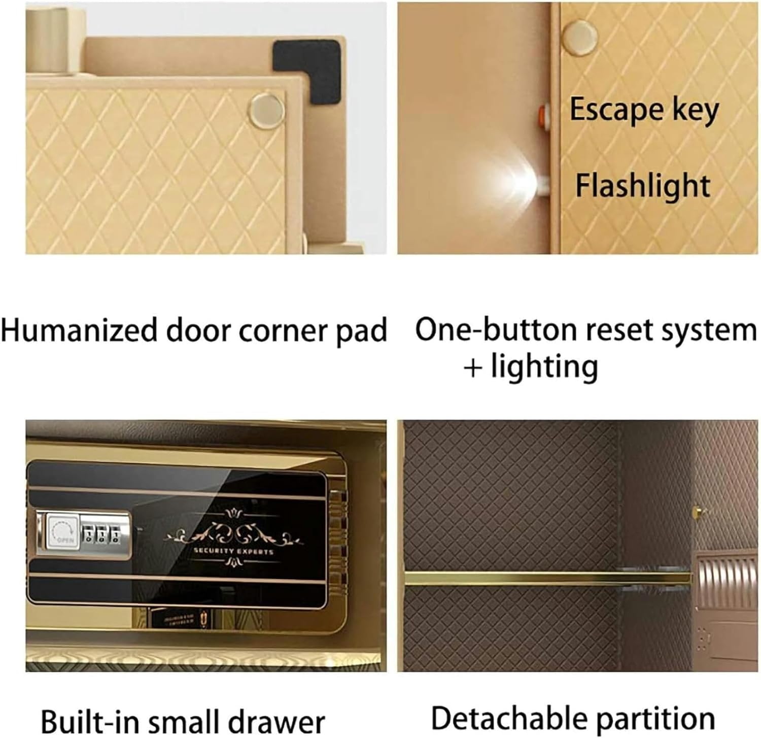AMNOOL with Biometric, Home Safe with Fireproof Waterproof Bag, Security for Money Cash Valuables, Digital Electronic Keypad, Dual Alarm System, Removable Shelf, Brown-1