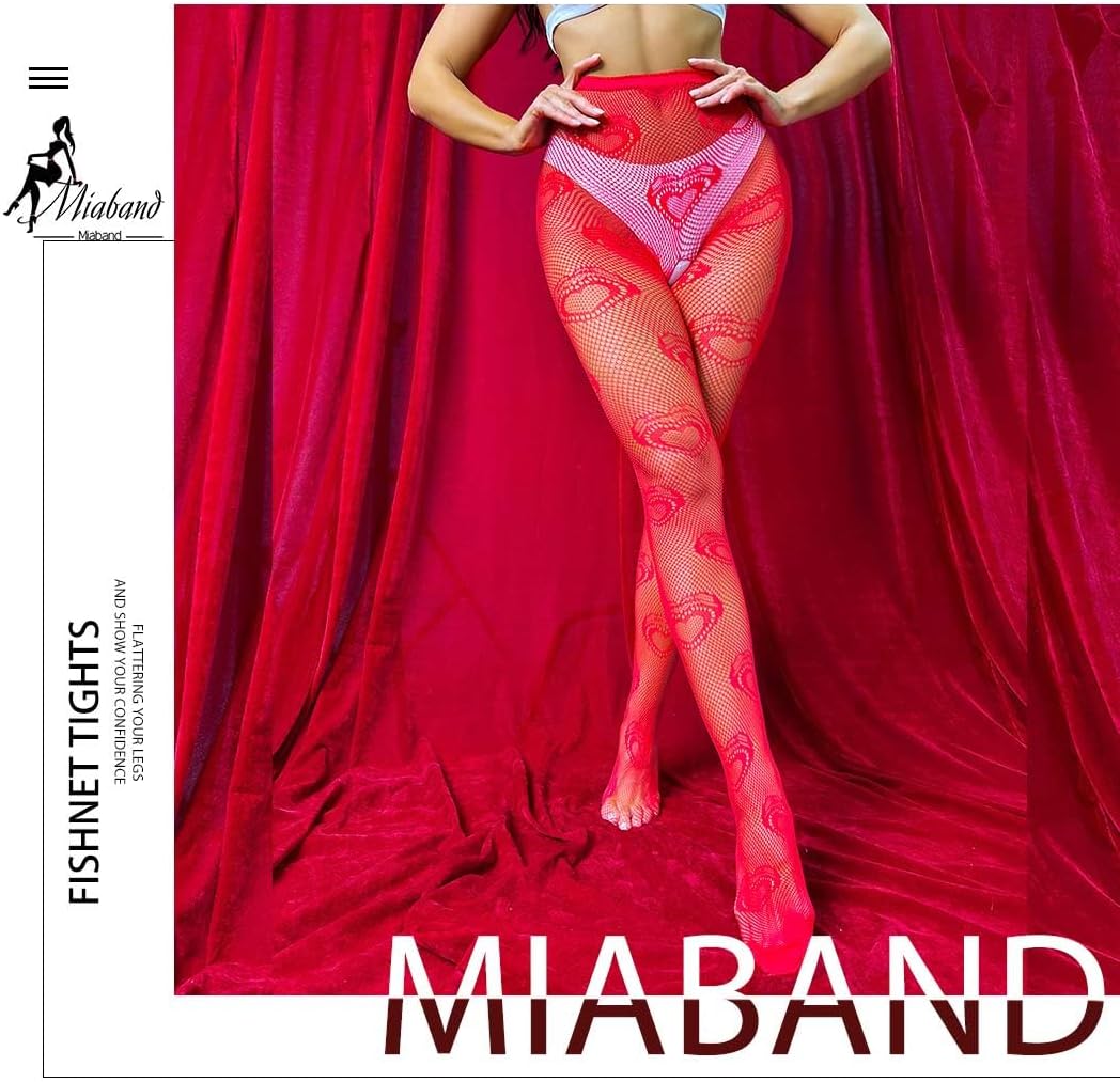 Lace Patterned Fishnet Stockings Christma Red Fishnet Pantyhose Party Lace Leggings for Women - Image 2