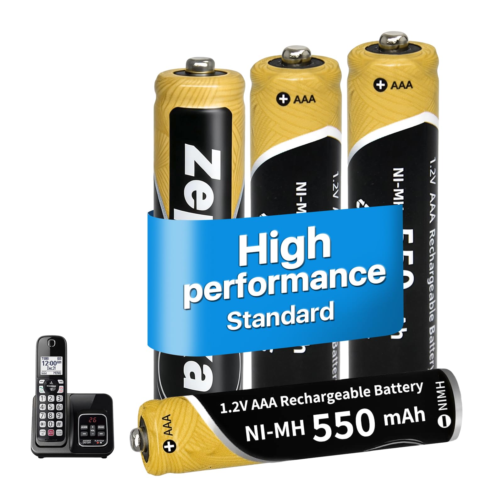 6 Pack 1.2V 750mAh Ni-MH AAA Rechargeable Batteries - Pre-Charged Low Self-Discharge AAA Battery for Panasonic, BT, Gigaset Cordless Phones | Remote Controls, Toys & More — view 11
