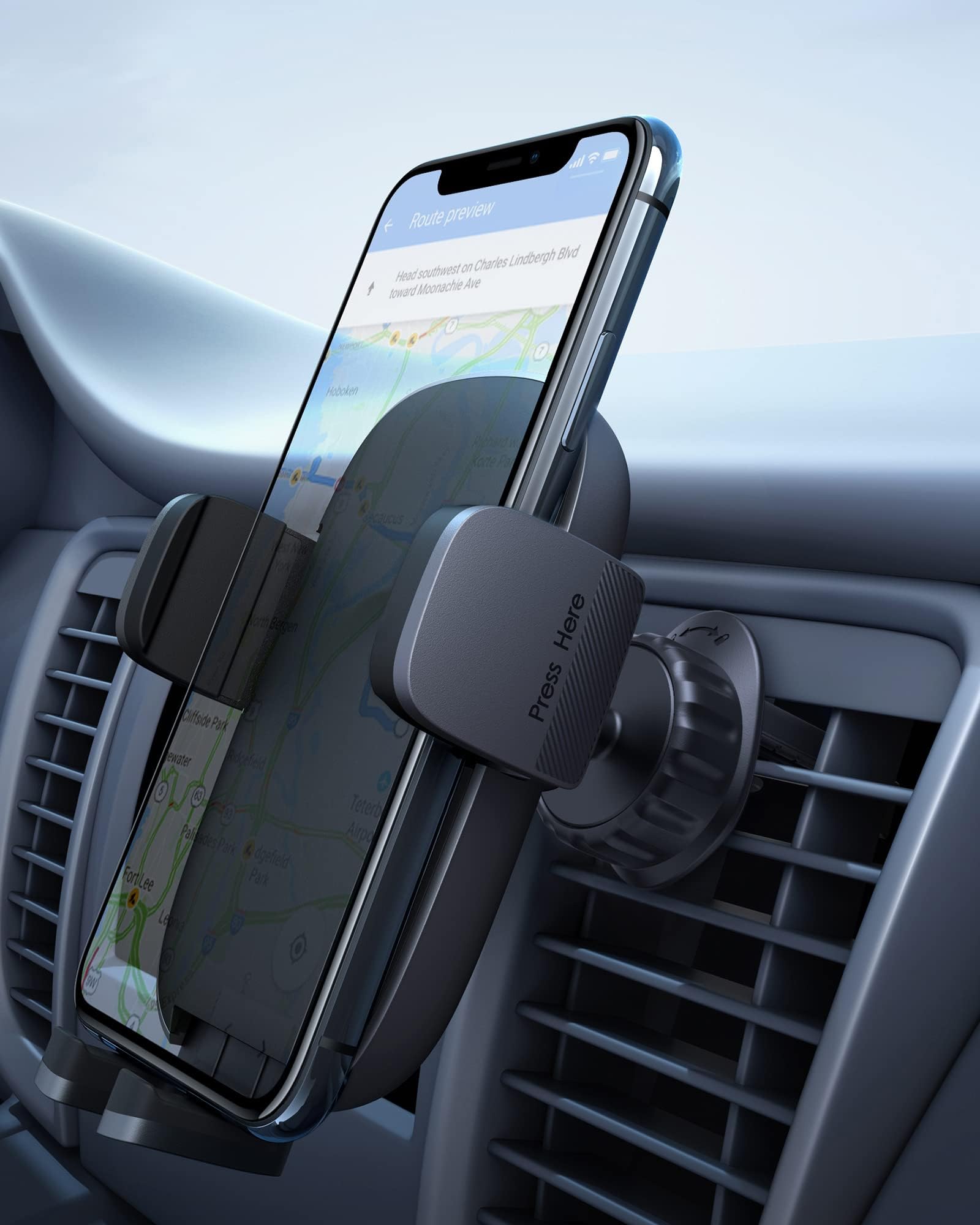 Phone Mount for Car, [Super Easy & Stable] Car Phone Holder Mount Fit for All Cell Phone with Thick Case Car Mount for iPhone Samsung Cell Phone Automobile Cradles Air Vent Universal Flexible11