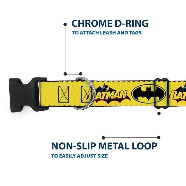 Foto 5 de 8 de Buckle Down Vintage Batman Logo & Bat señal 3 Amarillo plástico Clip Collar