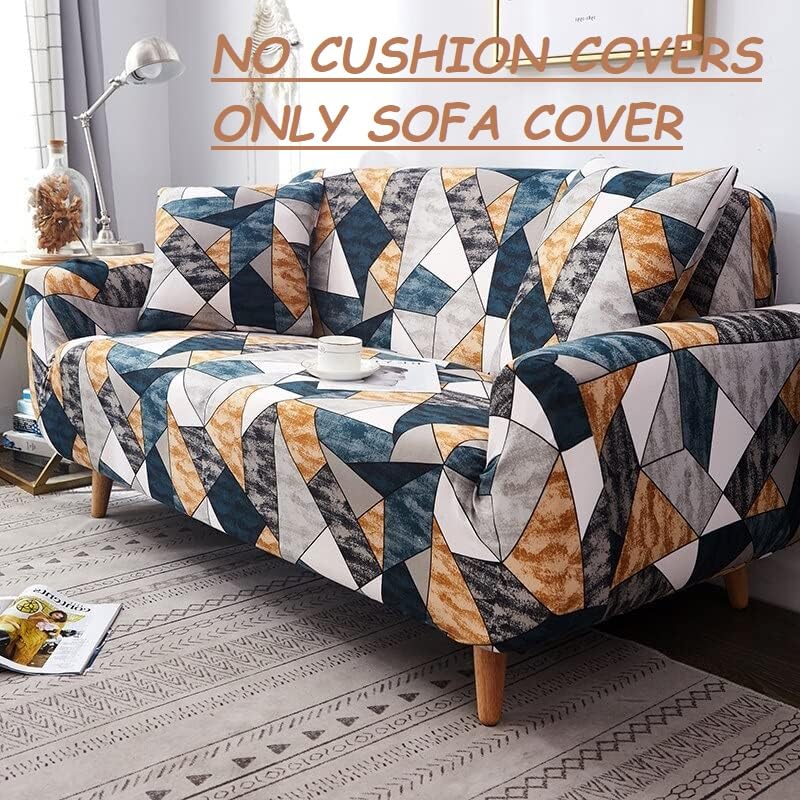 Image of Gurnoor Universal Triple Seater Sofa Cover Big Elasticity Cover for Couch 140 GSM Sofa Slipcover (Orange-Prism, 185-230cm)