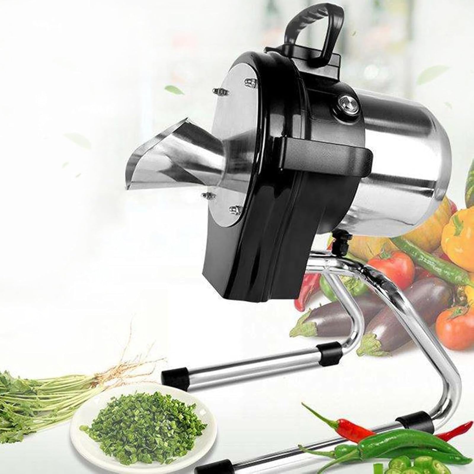 ylpddmm Electric Vegetable Slicer,Commercial Scallion Slicer Spring Onion Chopper,Commercial Food Processor For Veggie Onion Garlic Ginger Chili Potato, 6000BPM