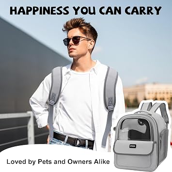 Cat Carrier Backpack, Breathable Backpack Pet Carriers for Cats Travel Carrier Backpacks Carry Bag for Hiking Walking, Cat Backpack, Transport Rucksack for Small Medium Cat Puppy Dog Kitten Carrier