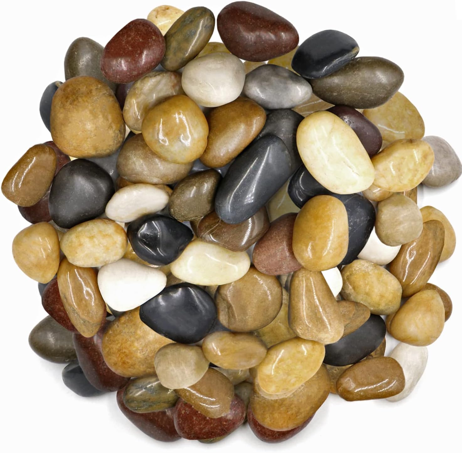 Bulk Polished Colored Stone Pebbles 30 Lb. 1” 2” inch
