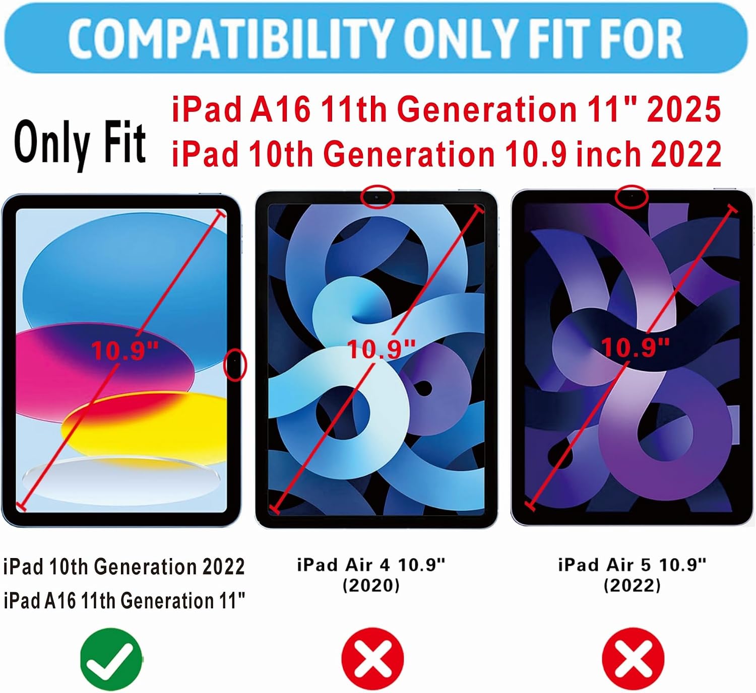 2 Pack Screen Protector for iPad A16 11th/ 10th Generation | iPad 11/ iPad 10 (2025/2022 release) Bubble Free Tempered Glass Film Easy Installation
