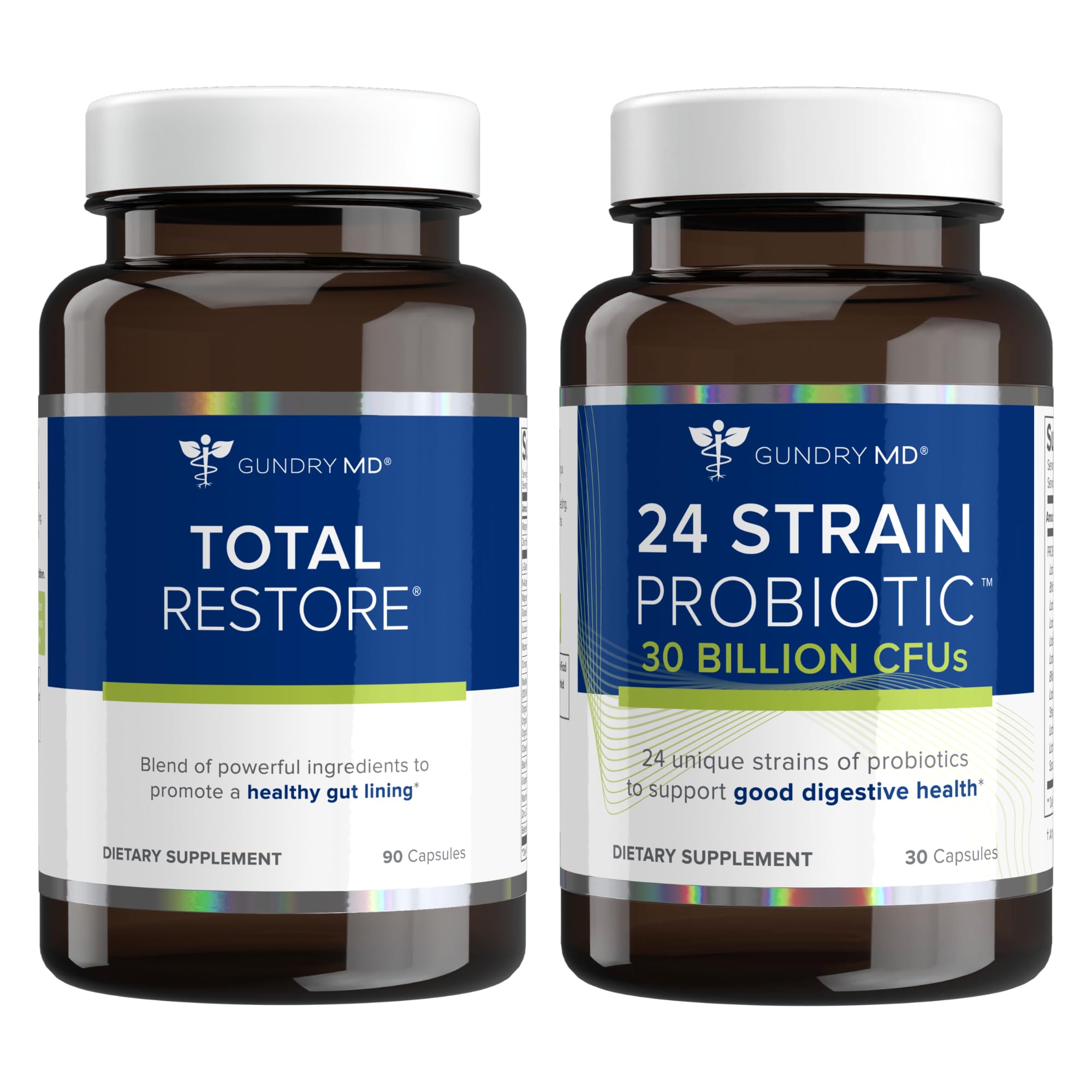 Gundry MD Total Restore & 24 Strain Probiotic Gut Health Bundle