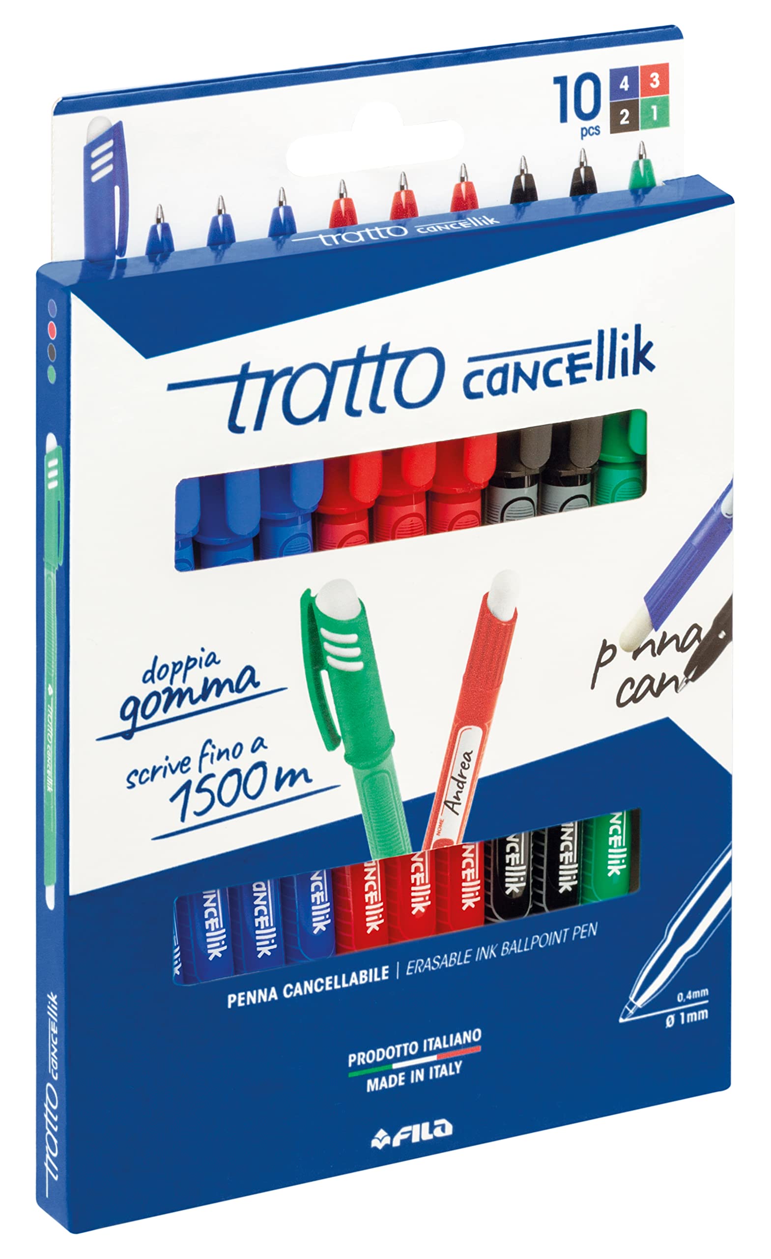 Busta Tratto Cancellik 8 + 2 Colori Scuola 832700 10 Pezzi