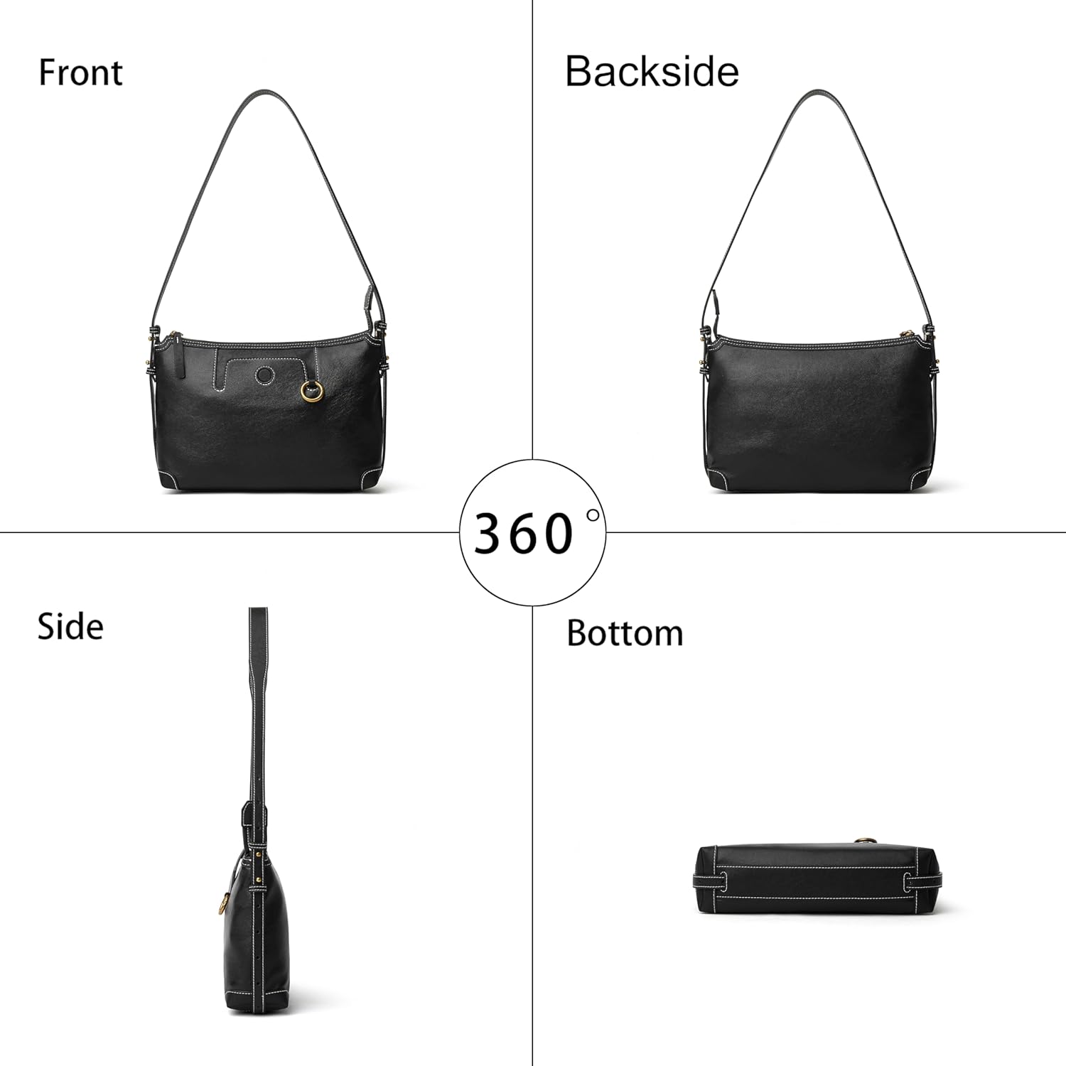 DAILANDO Medium Vintage Leather Shoulder Bag Designer Hobo Purse and Crossbody Handbags for Women - Image 4