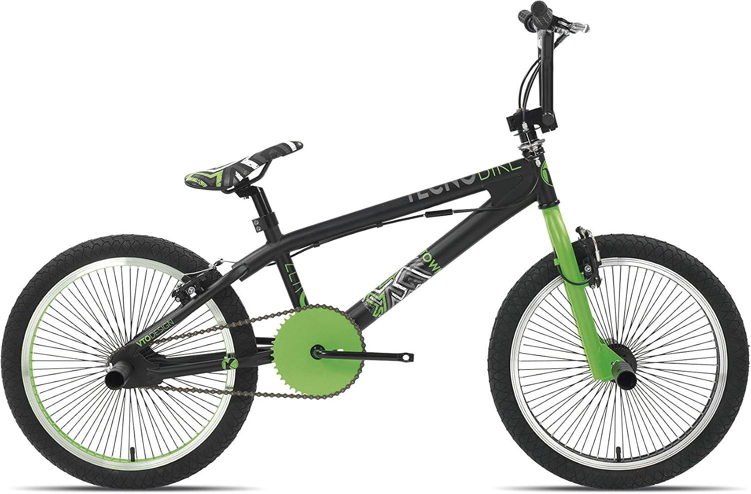 Tecnobike BMX Zero - BMX Freestyle - PRO Design 20' Inches - Exclusive  Colors Nero Verde : Sport e tempo libero
