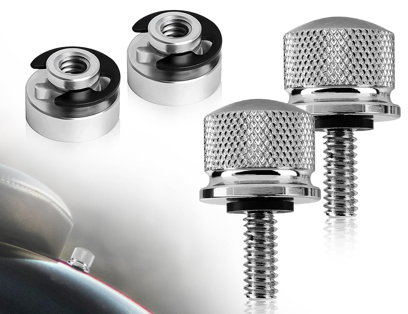 Boulon De Siège Arrière Pour Harley - Aluminium Usiné, Moleté, Filetage 1/4"-20