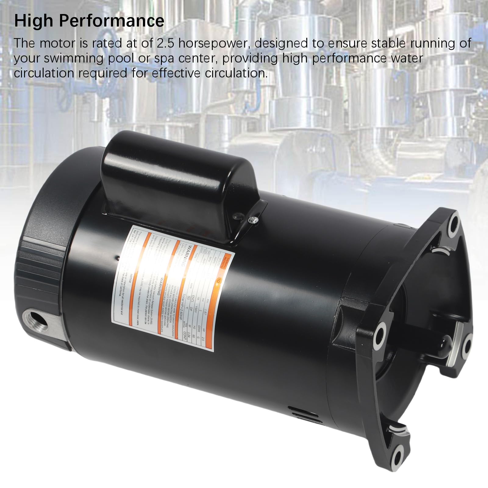 Marhynchus B2840 Motor de Reemplazo del Motor de la Bomba de Piscina para Bombas 2,5 11.5A 3450RPM Brida Cuadrada con Protección de Sobrecarga Térmica para Max-E-Glas Dura-Glas Dyna-Glas