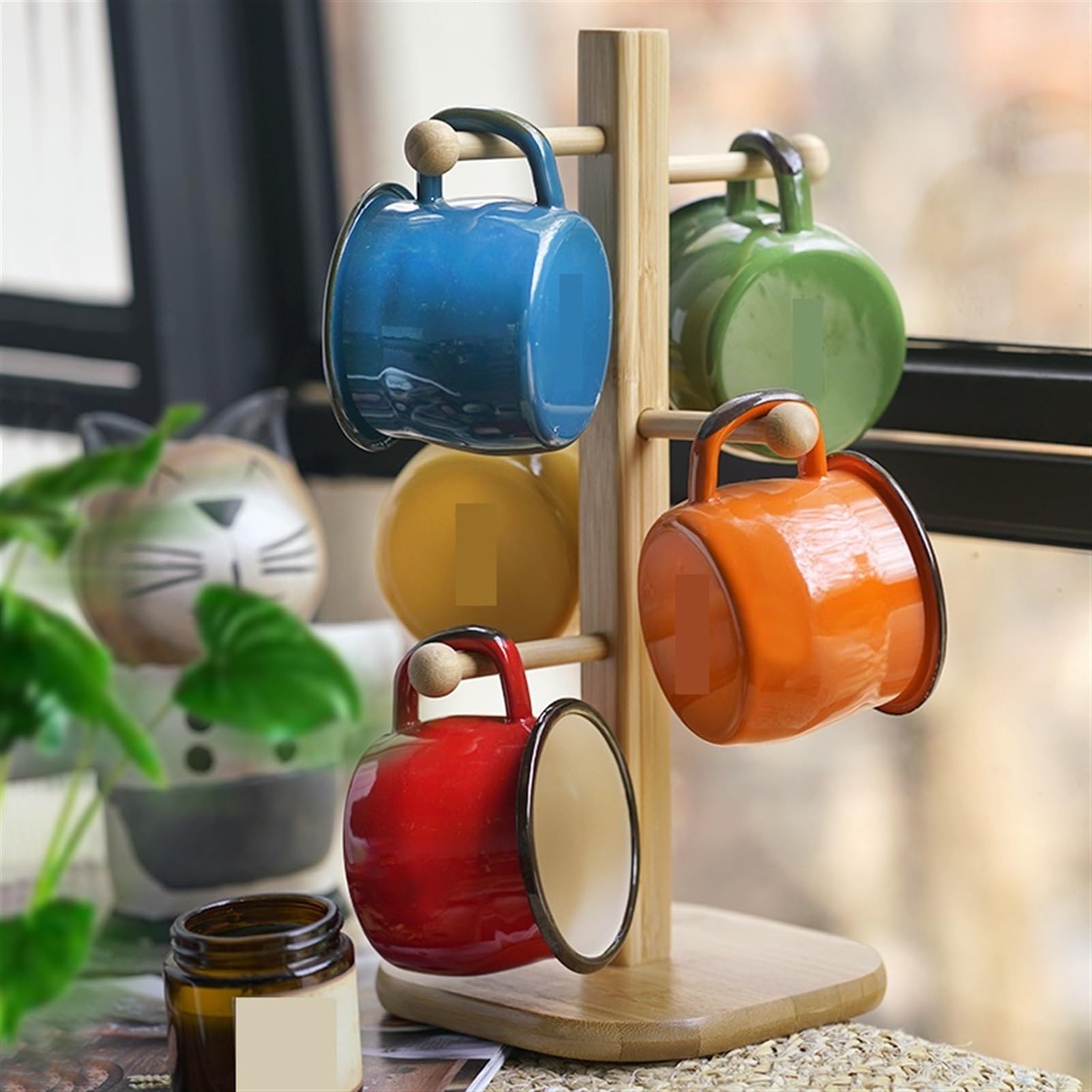 HEXEH Becher Tassen Emaille Tassen Einfarbig Tassen Frauen Frühstück Milch Tassen Paare Haushalt Tassen Becher Kaffeetasse Kaffee-Trinkbecher (Color : 3)
