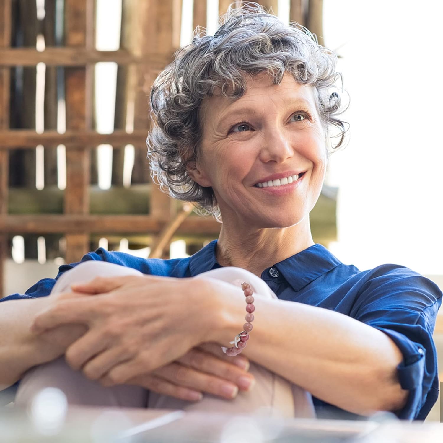 Breast Cancer Awareness Bracelets, Natural Stone Beaded Bracelets,Inspirational Bracelets Gifts for Women Girls Best Friend Sister - Image 5