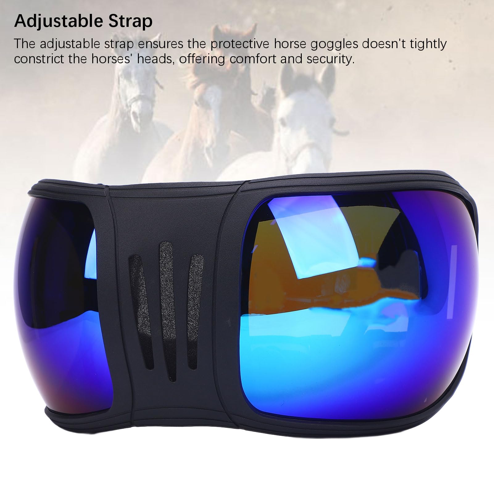 Drfeify des Lunettes de Cheval, des Lunettes de Chevaux en Plastique en Plastique Lunettes de Soleil de Chevaux avec Sac de Rangement pour Les Fournitures de Harnais