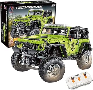 Domani Technic Remote Control Off-Road Building Kit for Jeep Wrangler Rubicon, 2.4G Technic RC Buggy Model with Motors, 1:8 MOC Building Block Compatible with Lego Technic (2343Pcs)