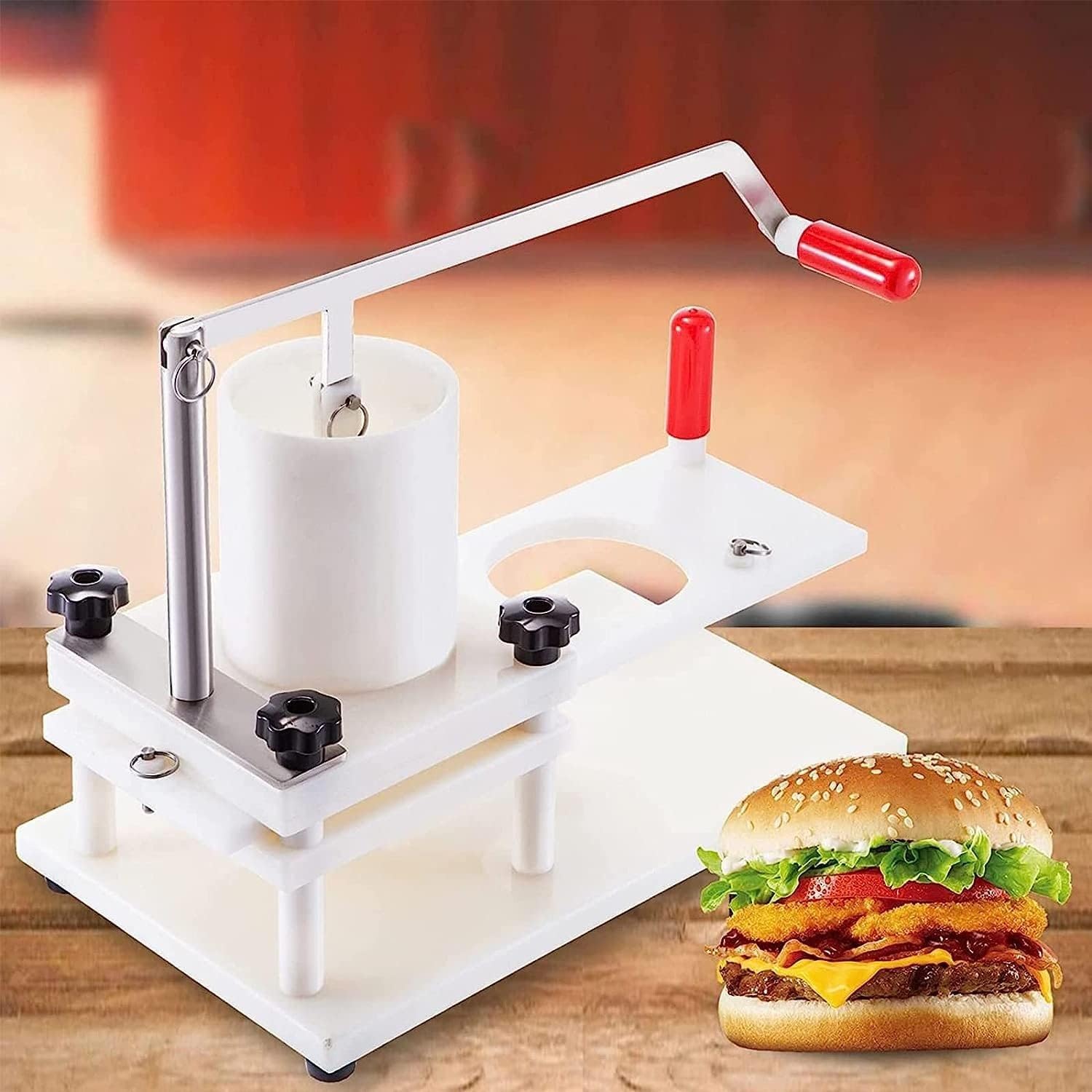 Hamburger Maker – Pattie Presse Aus Antihaft-Aluminium, Inkl. Gewürzspender & Ölbürste
