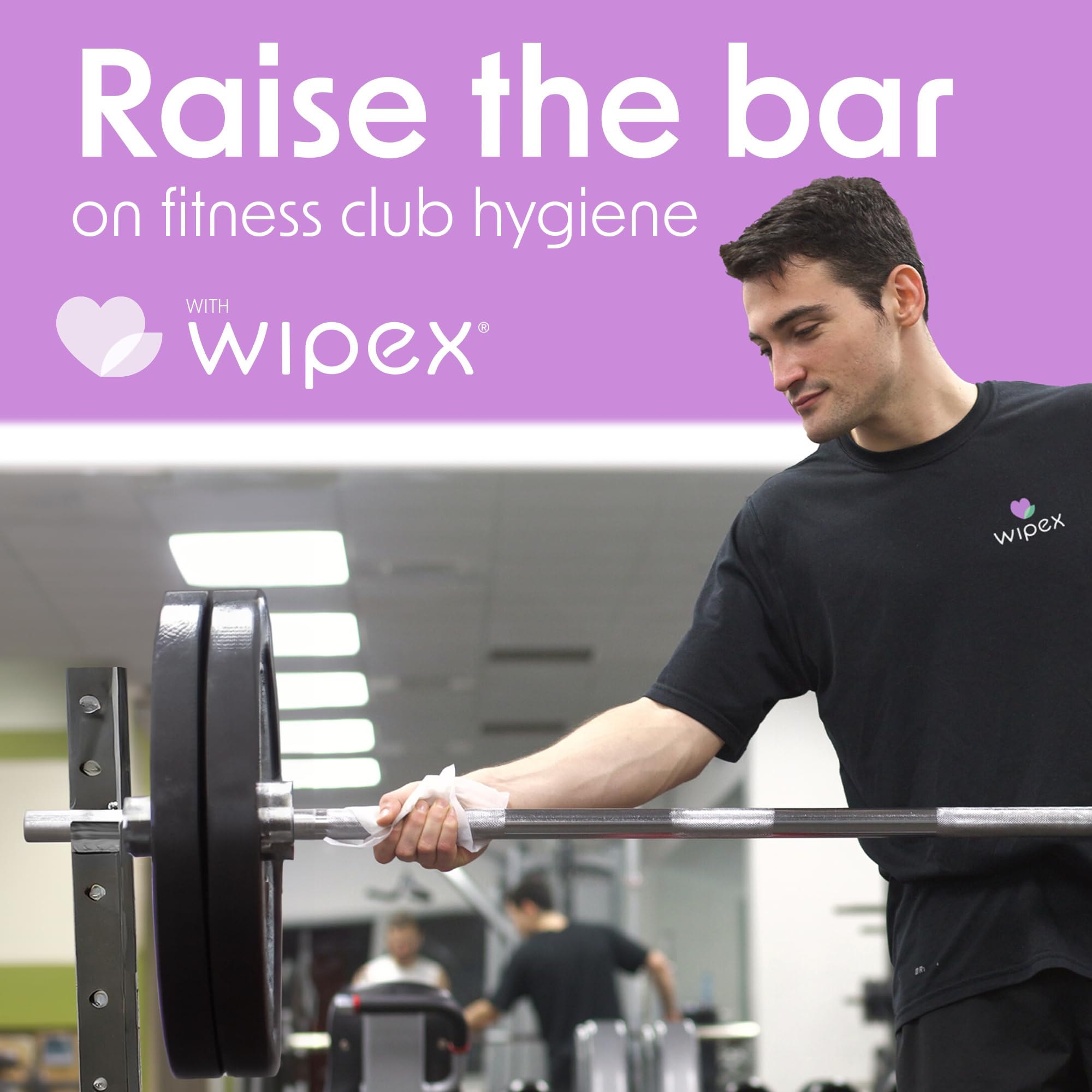 Wipex Toallitas de gimnasio y fitness, 700 toallitas grandes naturales con vinagre y aceite de lavanda (1 recambio)