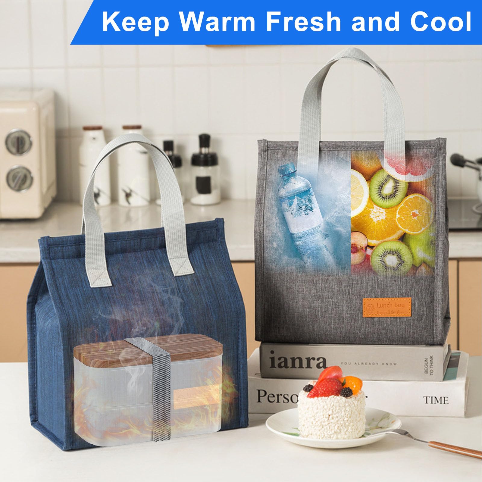 Borsa Termica Per Pranzo Isotermica - Impermeabile E A Prova Di Perdite - Per Lavoro, Scuola E Picnic (22,5x13x25,5 Cm) - 4