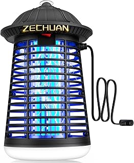 Bug Zapper Indoor Outdoor with LED Light, ZECHUAN Mosquito Killer Lantern, Electronic Fly Trap Insect Killer for Home, Backyard, Patio, Garden