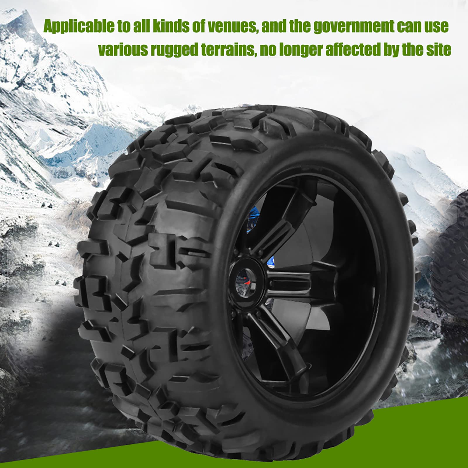 Keenso Neumáticos RC Neumáticos de Goma para Coche RC con Bujes de Plástico 150 X 77 Mm 17 Mm Montaje Hexagonal Agarre Antideslizante Resistencia Al Desgaste para 1 8 Truck Car Off Road Racing