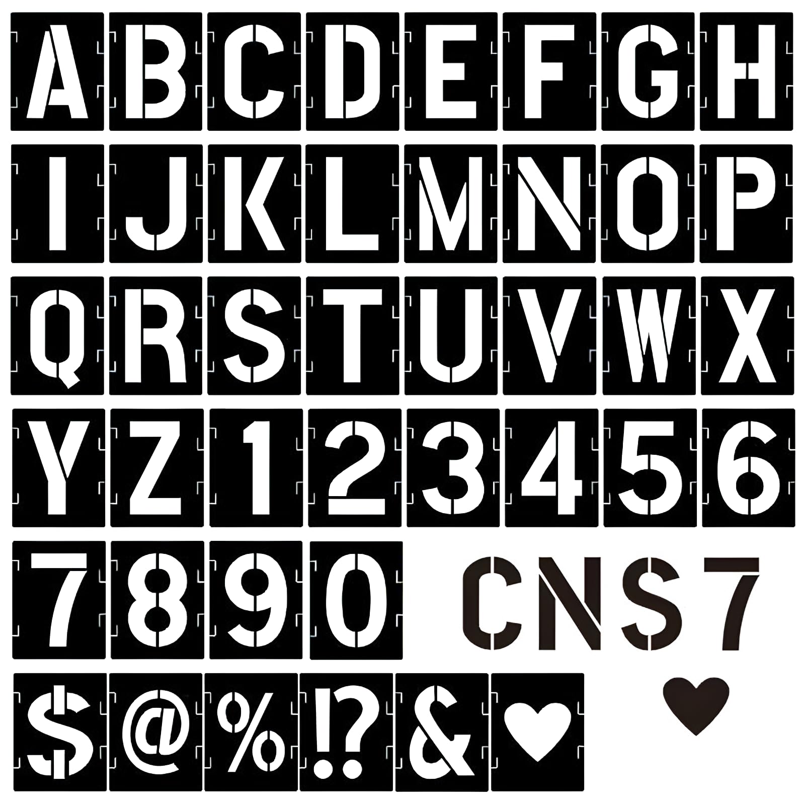 4 Inch Letter and Number Stencils, 42 Pcs Reusable Alphabet Plastic Stencil, Interlockable Large Number Letter Stencils for Painting on Wood, Wall, Fabric, Rock, Chalkboard, DIY Art Projects