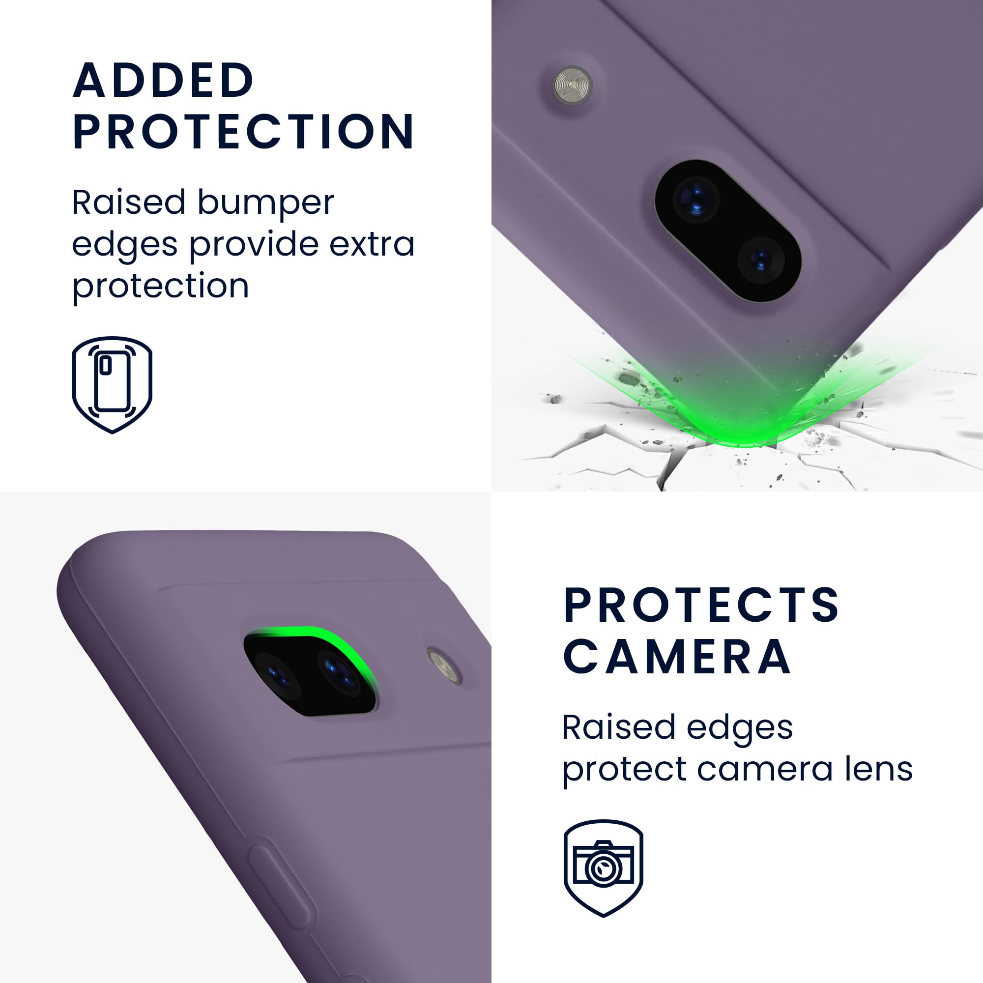 kwmobile Case Compatible with Google Pixel 7a Case - TPU Silicone Phone Cover with Soft Finish - Pale Iris - Image 3