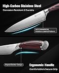 PAUDIN Kitchen Knife Set with Block, Professional Knives Set, Chef Knife Set with High Carbon Stainless Steel Blade and Pakkawood Handle, Japanese Knife Set with Gift Box (14 Pcs Knife Block Set)