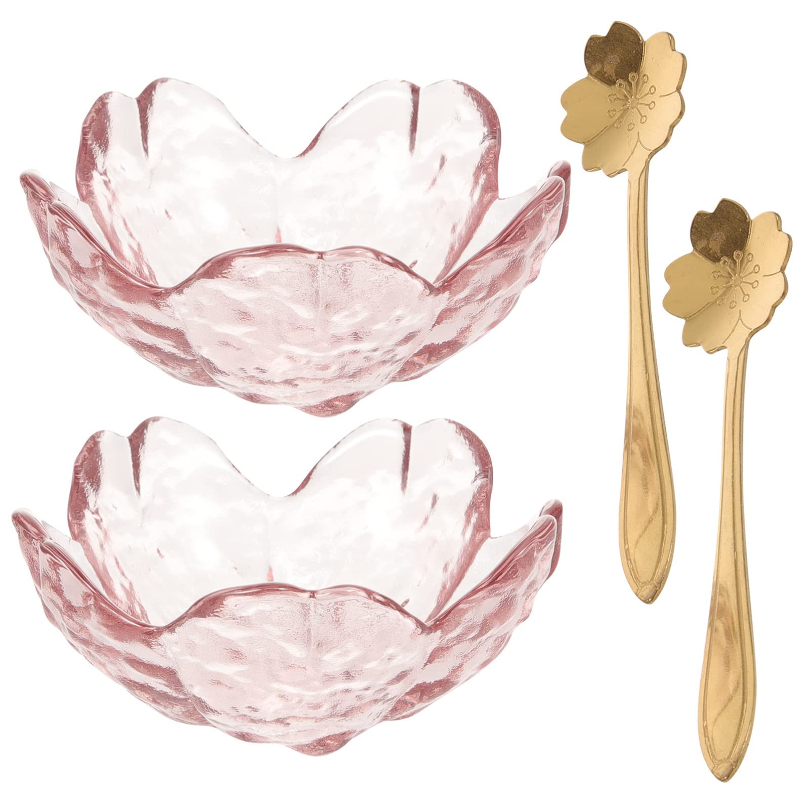 LALAFINA 2 Sets massage oil bowl skin care mask pink dessert plates skin care stuff cherry blossom bowl ketchup saucer clear salad bowl beauty salon bowls delicate facial bowls