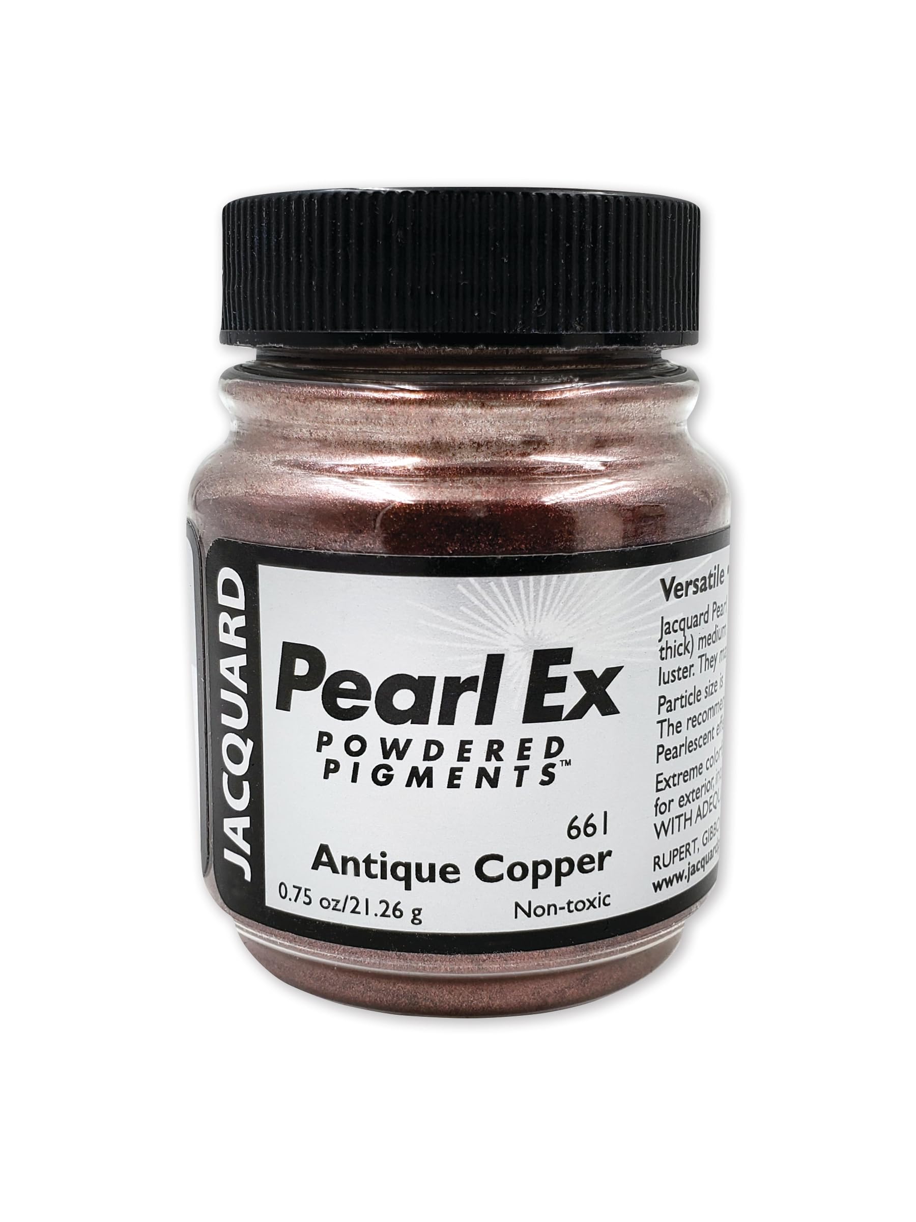 Jacquard Pearl Ex Pigment Powder 0.75 oz Antique Copper - Loose Mica Powder for Epoxy Resin, Watercolors, Calligraphy Ink & Clay - Epoxy Pigment Powder - Epoxy Resin Color