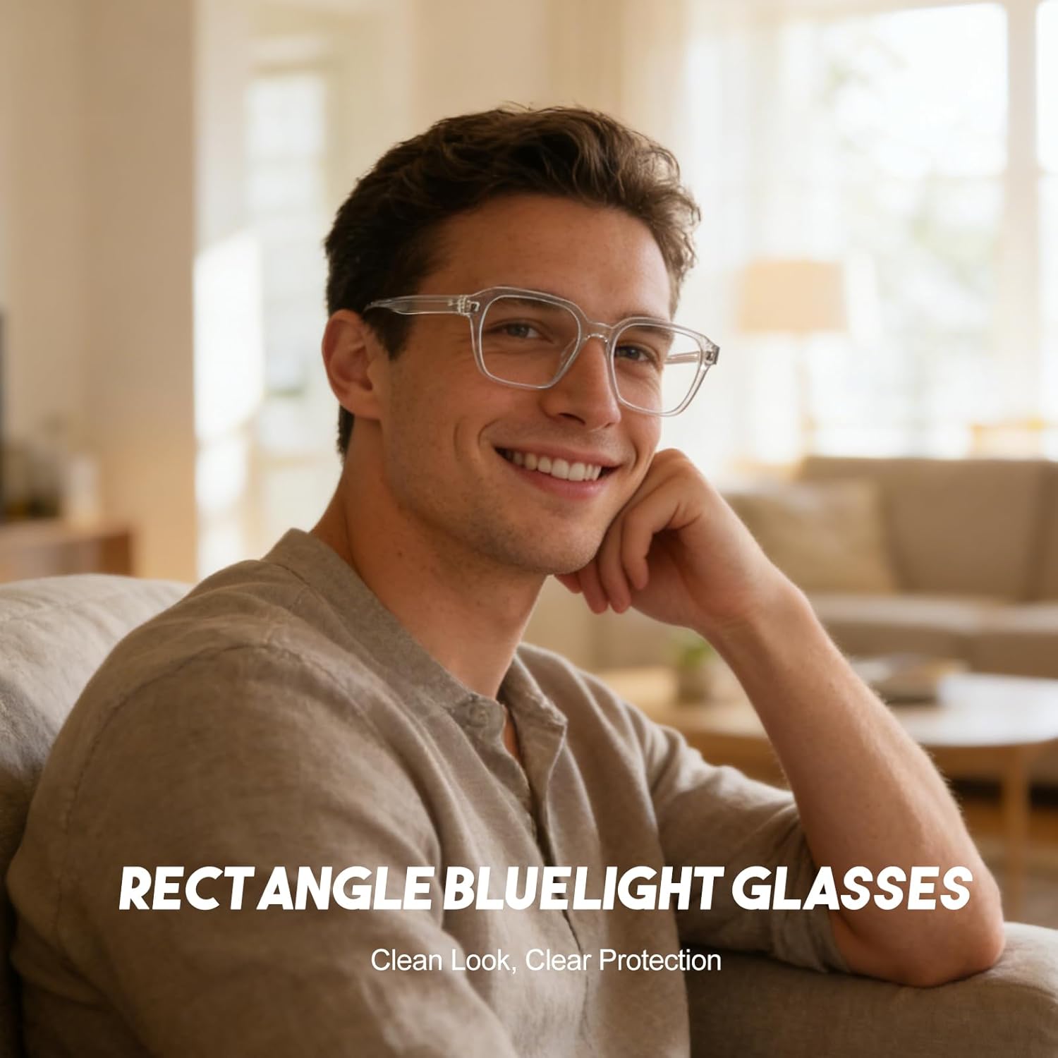 Dollger Blue Light Glasses Men Rectangle Vintage Anti BlueLight Blocking Glare Cute Trendy Computer Gaming UV Eyeglasses - Image 2