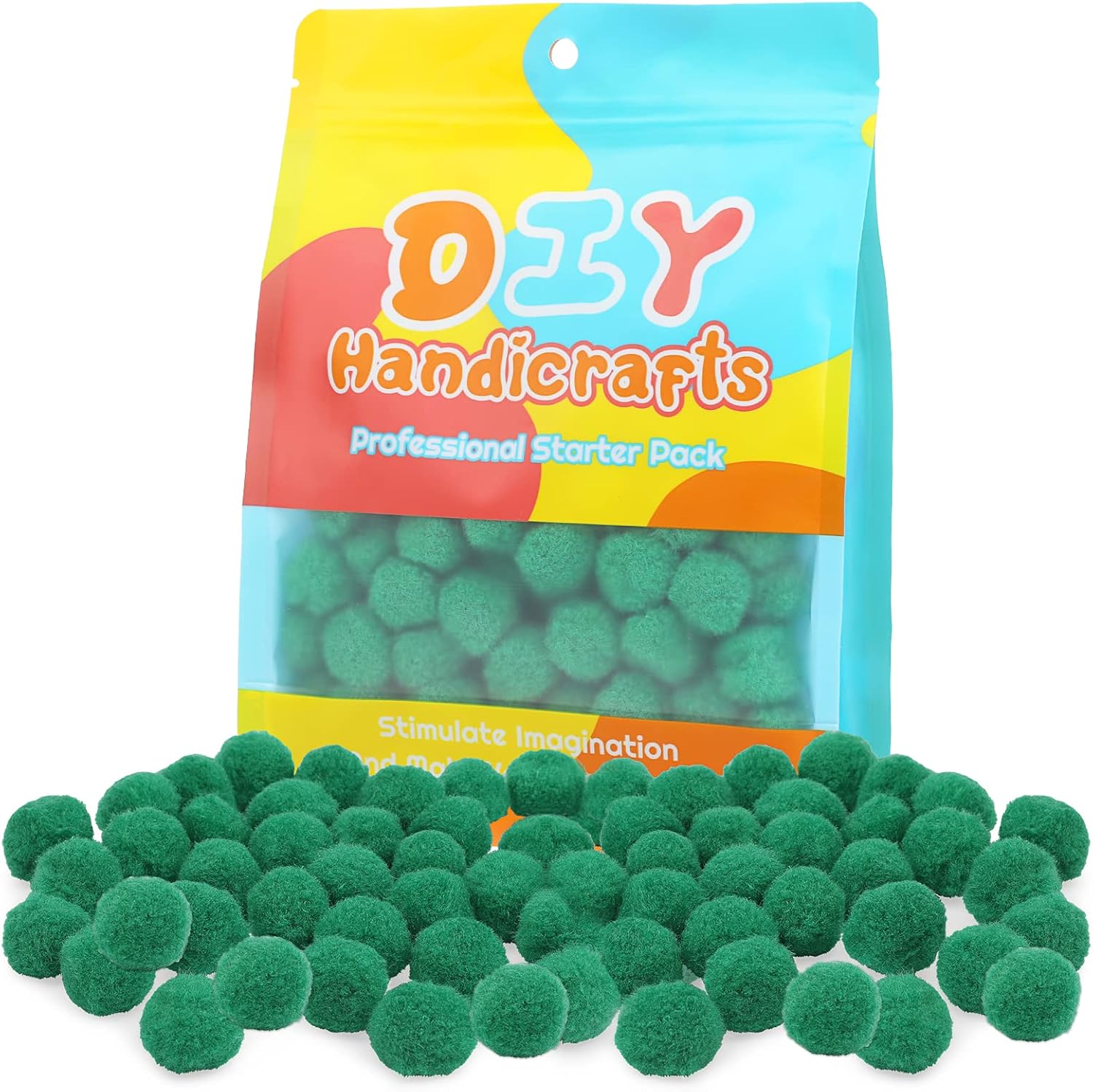 150 PCS Pom Poms, Green Crafts Pom Poms, 1 Inch Craft Pom