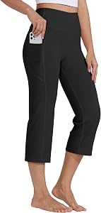 Willit Women's Yoga Capris Pants High Waist Leggings Crop Straight Leg Athletic Exercise Workout Capris 21"