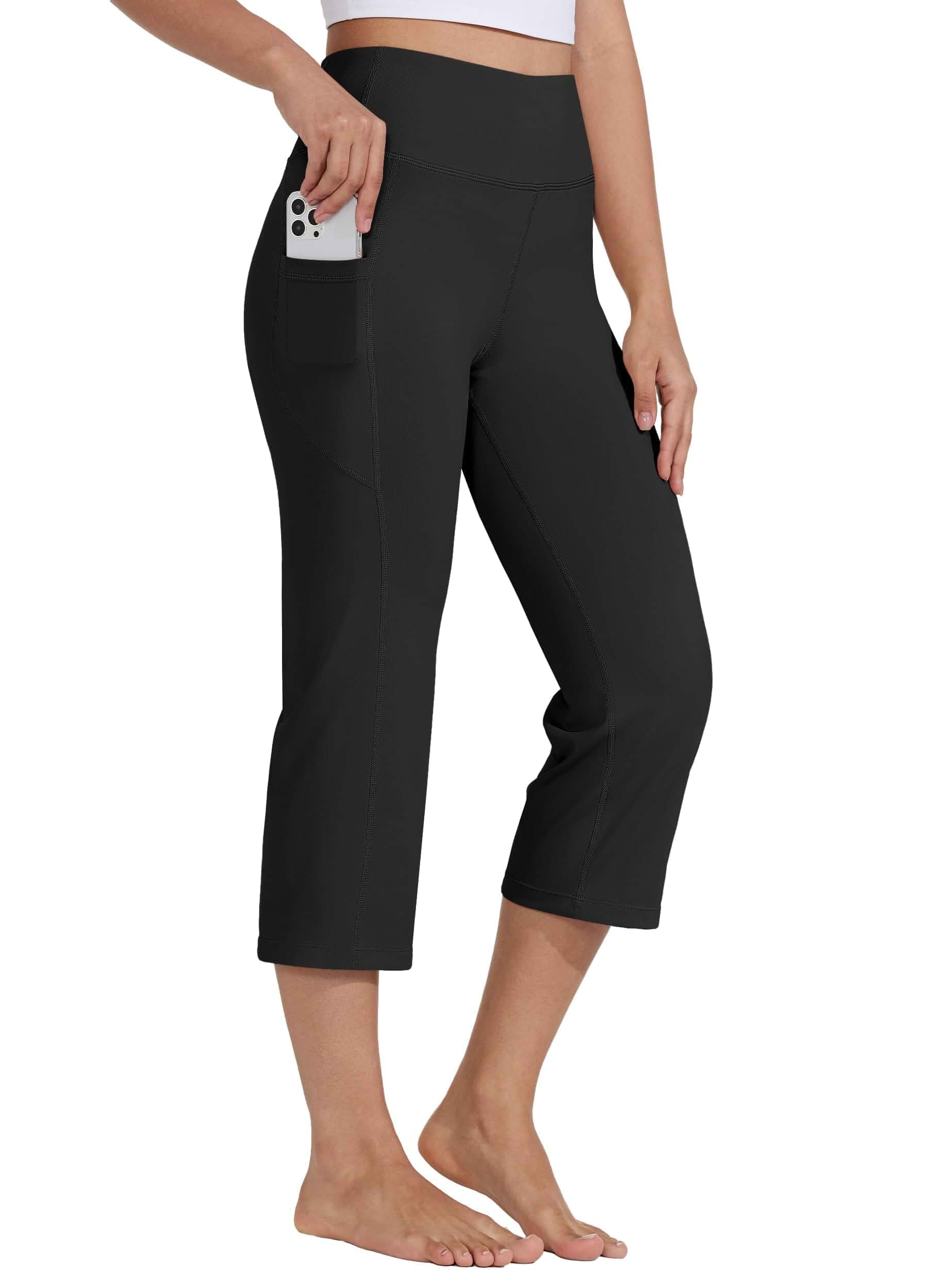 Willit Women's Yoga Capris Pants High Waist Leggings Crop Straight Leg Athletic Exercise Workout Capris 21" Leggings · Regular