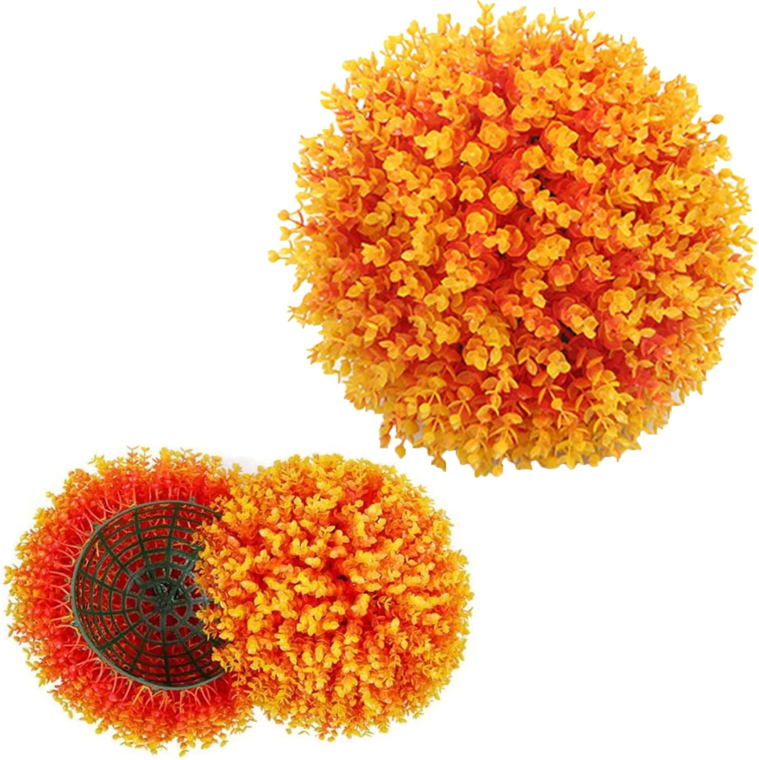 Nganhwei 2PCS Artificial Topiary Balls, Orange Artificial