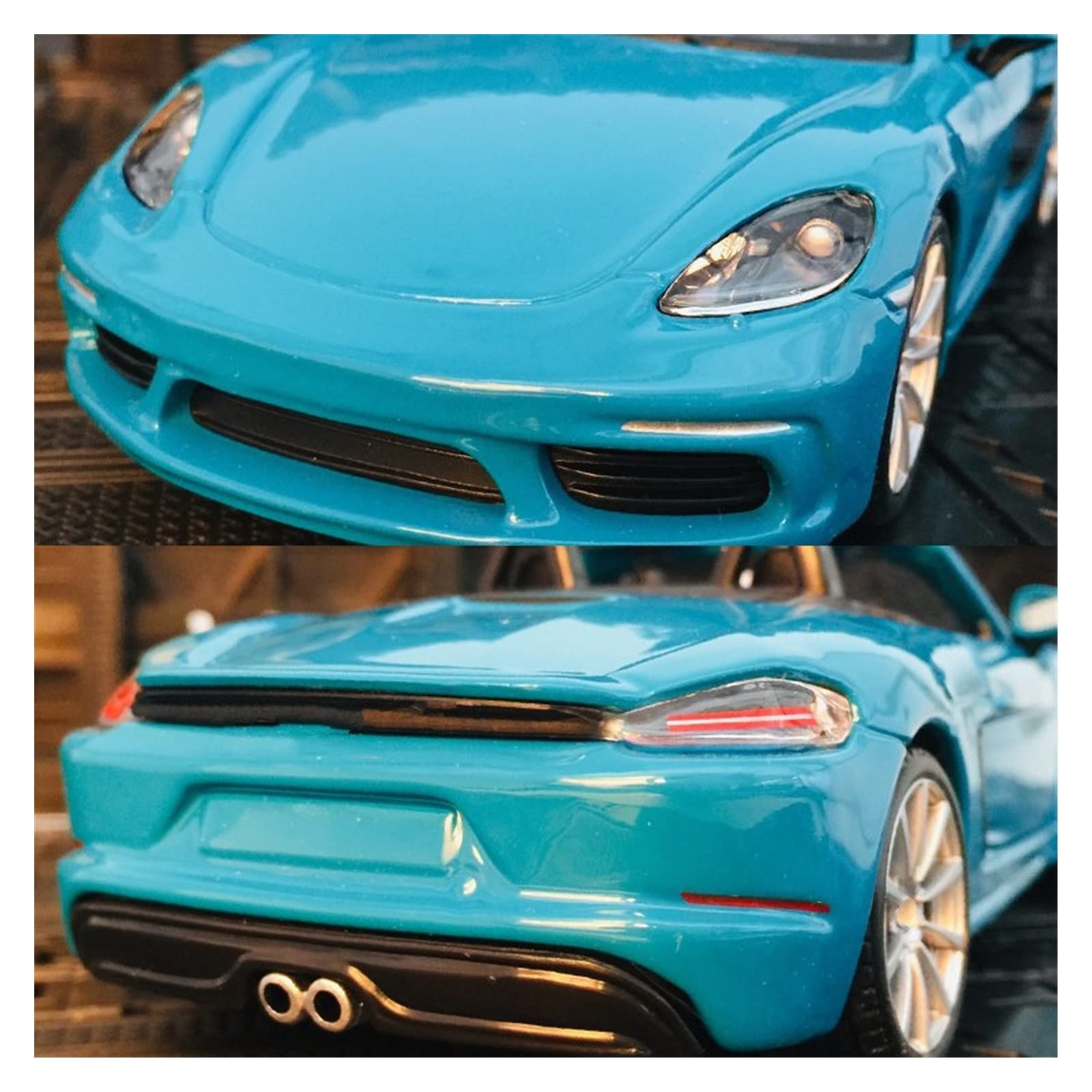 Modelo De Coche De Aleación De Metal 1:24 para Porsche 718(Blue)