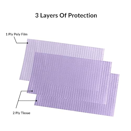 Miniatura 7 de Baberos dentales desechables de 13 x 18 pulgadas, paquete de 125 baberos dentales suaves e impermeables para pacientes médicos, cubiertas de