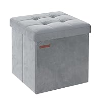 SONGMICS Pouf Pieghevole, Cassapanca in Velluto