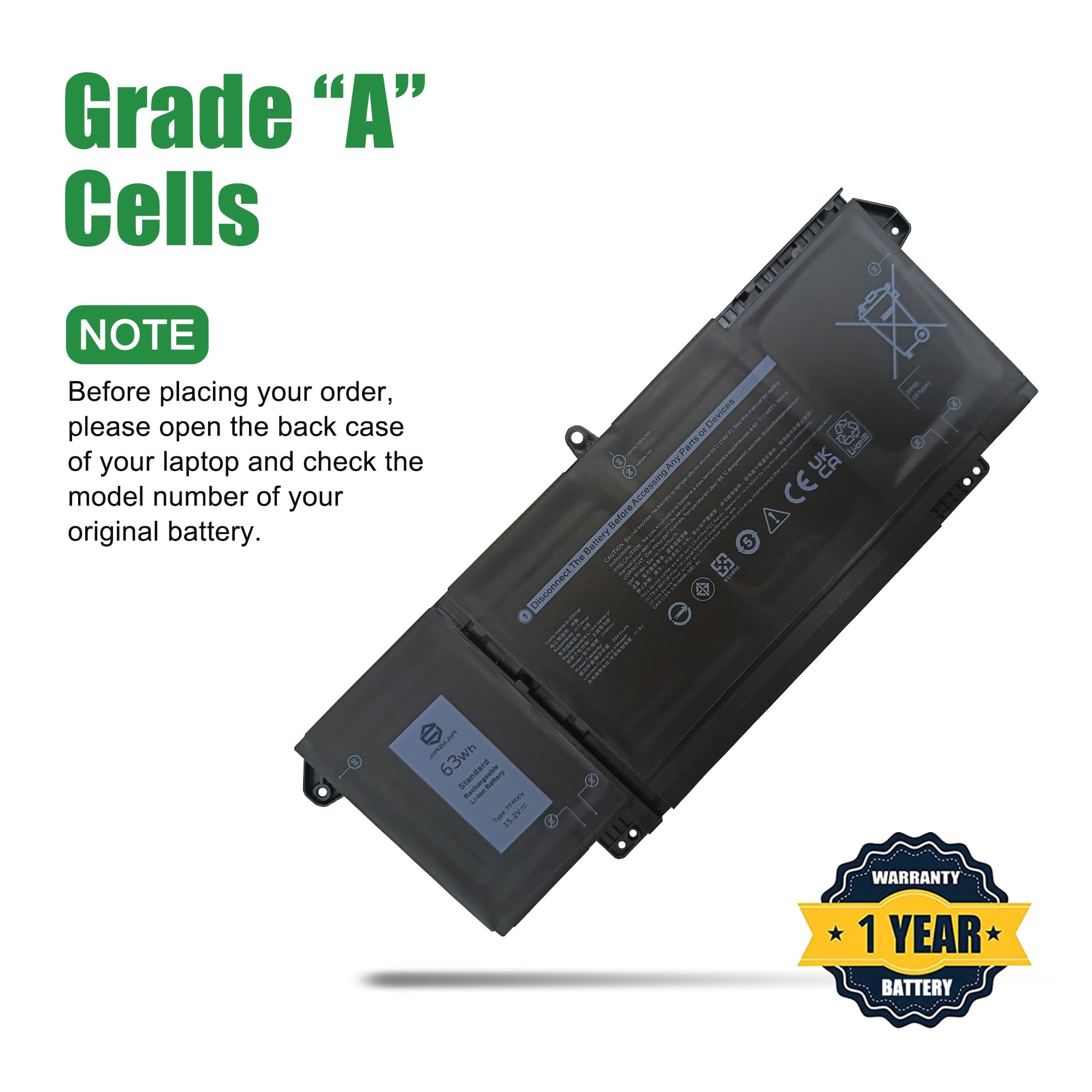 Amazon.com: JIAZIJIA 7FMXV CPX-1PP63 63Wh Laptop Battery