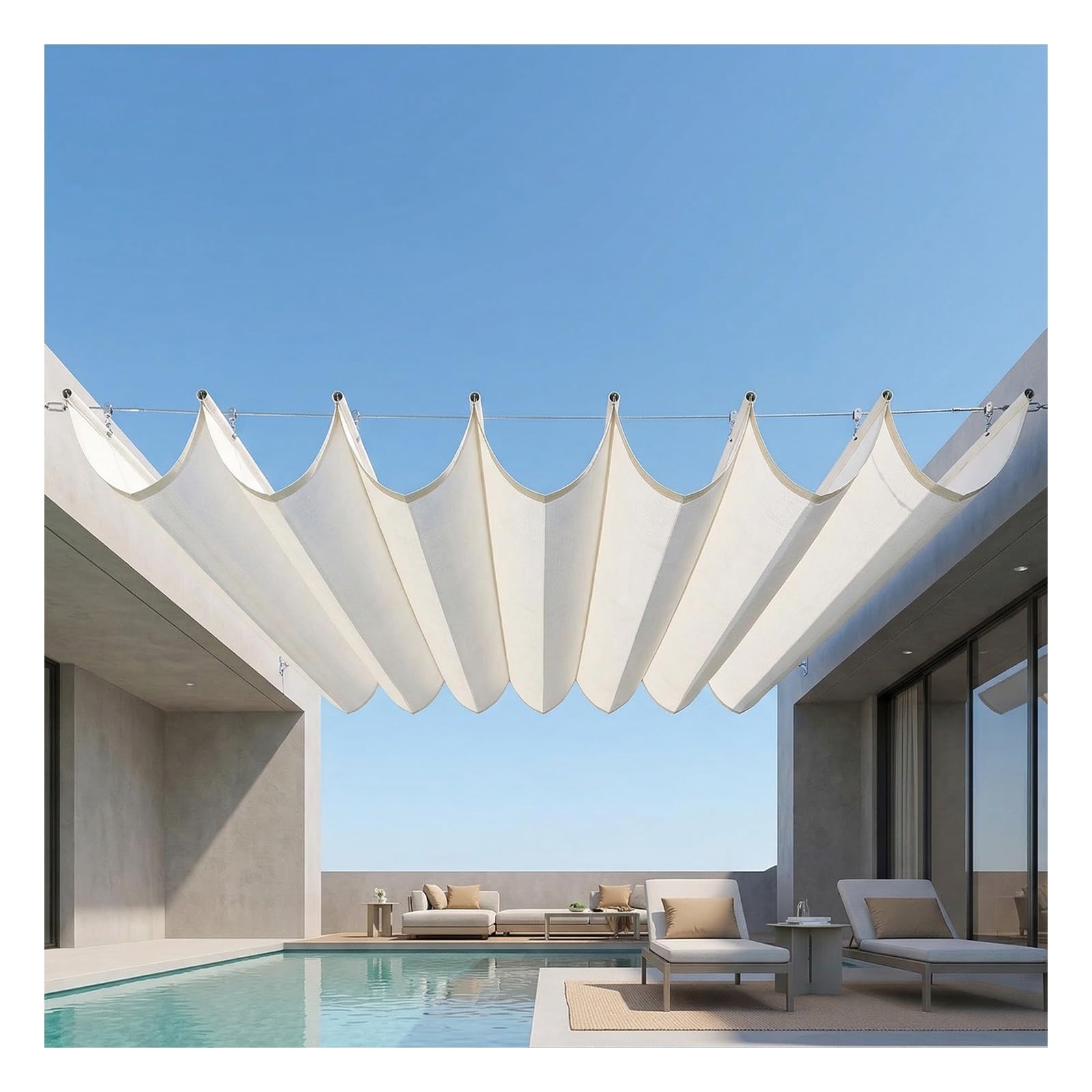 Pergola rétractable et auvent anti-UV : kit de montage et housse de rechange jardin