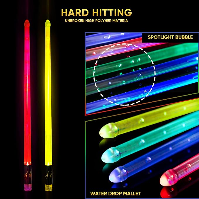 Baquetas Luminosas Recargables 15 Colores para Batería miniatura 4